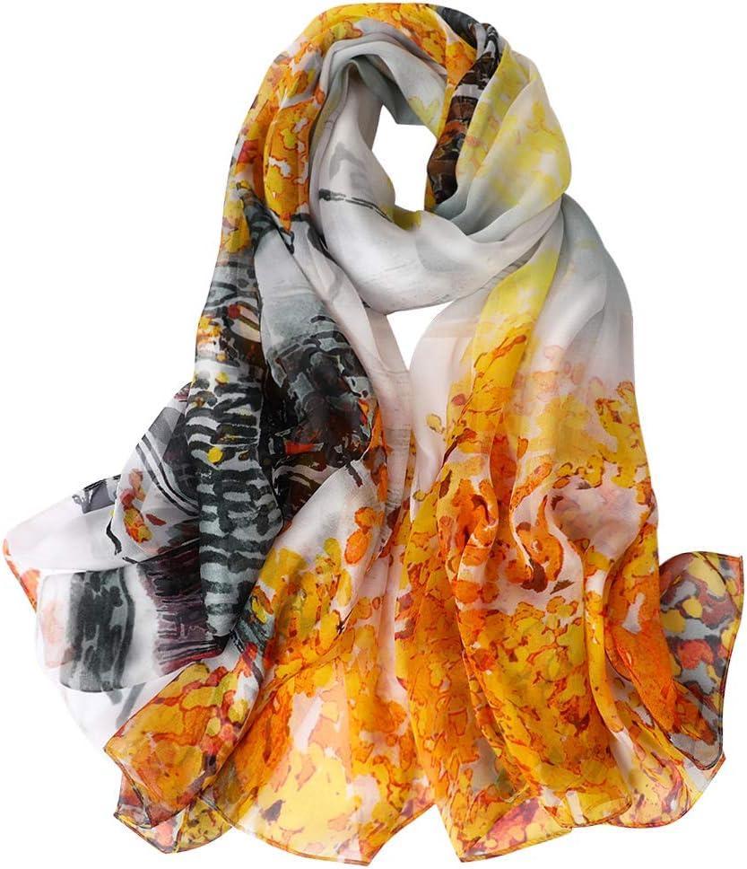 İpek Şal - Turuncu siyah desenli