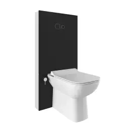 Çanakkale Seramik Trono Monoblok Rezervuar Kalesinterflex Yerden Klozet Mega Siyah 3/6L