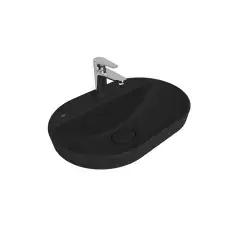Çanakkale Seramik Zero 2.0 Yarı Gömme Oval Lavabo Mat Siyah 60x40