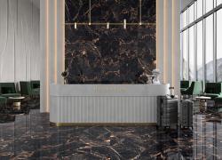 Güral Seramik Mira Full Black 80x160 Lappato Sırlı Porselen